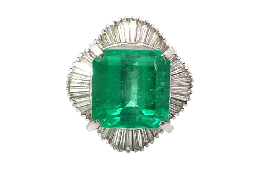 Pt900×コロンビアエメラルド×ダイヤモンドリング コロンビアE6.43ct MD1.07ct