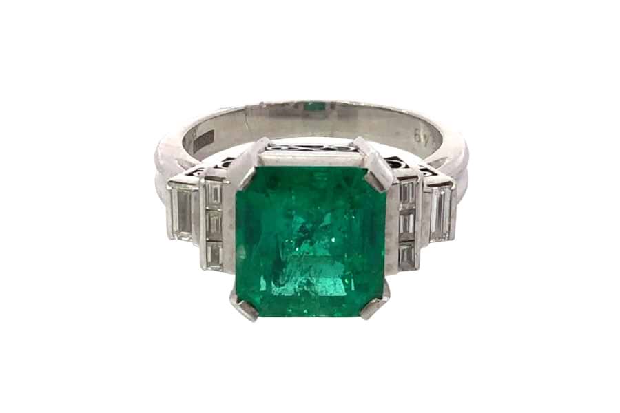 Pt900×コロンビアエメラルド×ダイヤモンドリング コロンビアE5.49ct MD0.48ct