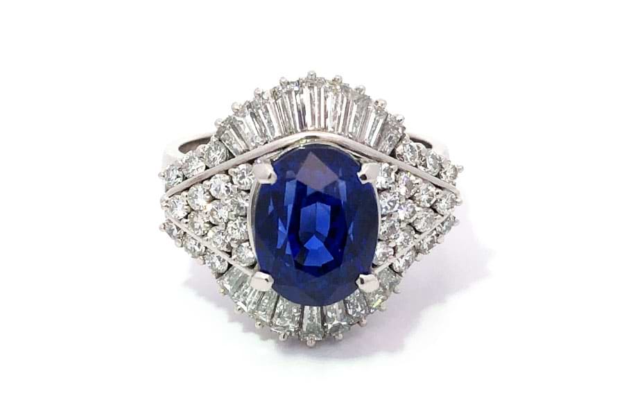 Pt900×ロイヤルブルーサファイア×ダイヤモンドリング ロイヤルブルーS4.77ct MD1.41ct