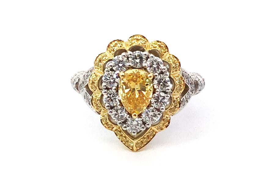 K18×K18WG×ダイヤモンドリング D1.030ct