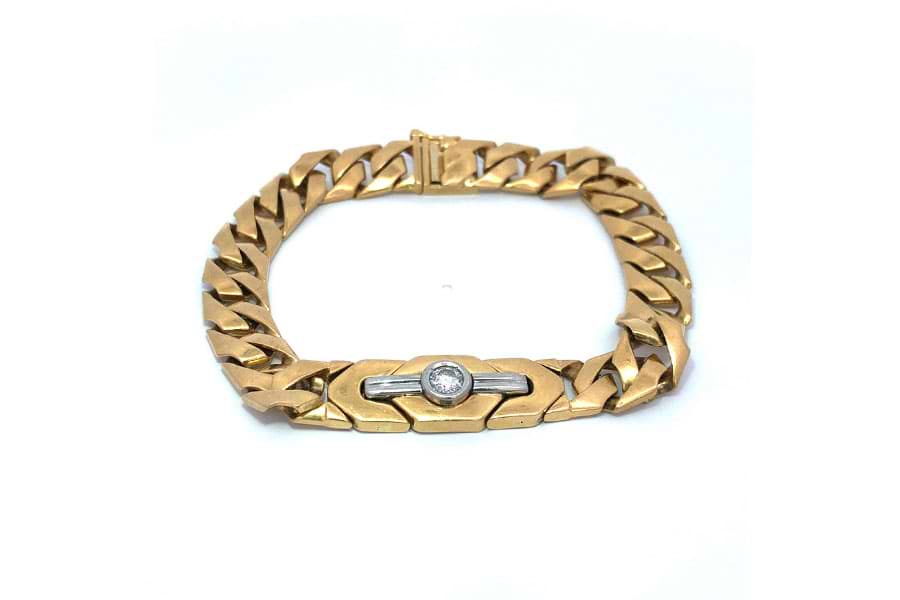 Pt850×K18×ダイヤモンドブレスレット D0.33ct