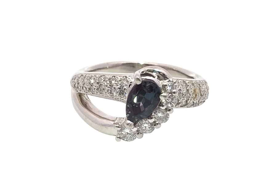 Pt900×アレキサンドライト×ダイヤモンドリング A0.73ct MD0.65ct