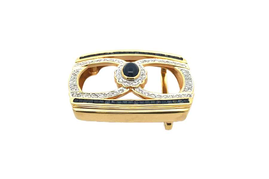 K18×サファイア×ダイヤモンドバックル S3.15ct MD1.16ct