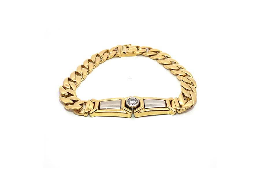 Pt850×K18×ダイヤモンドブレスレット D0.53ct