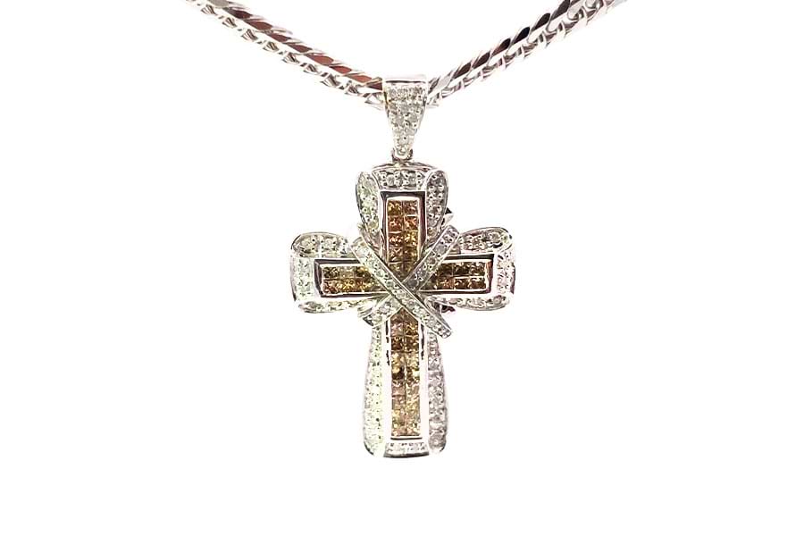 K18WG×750×ダイヤモンドネックレス MD1.50ct