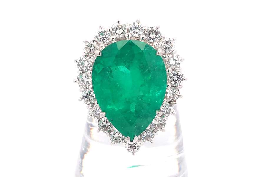 Pt900×コロンビアエメラルド×ダイヤモンドリング コロンビアE10.72ct MD1.96ct