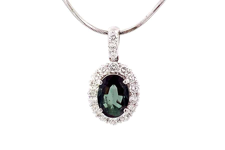 Pt900×Pt850×アレキサンドライト×ダイヤモンドネックレス A1.40ct MD0.70ct