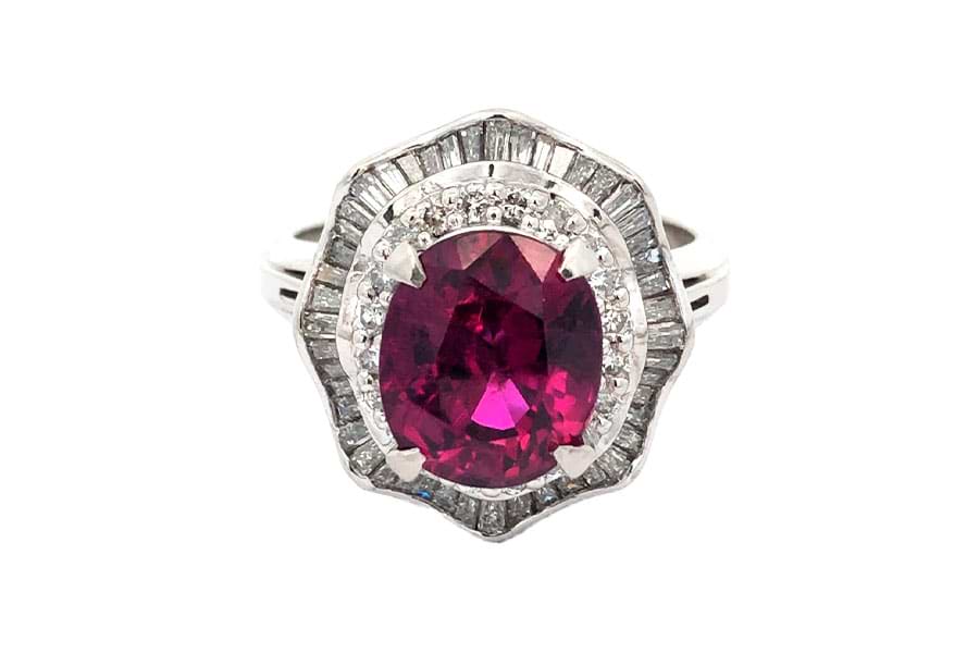 Pt900×ルビー×ダイヤモンドリング R4.60ct MD1.18ct