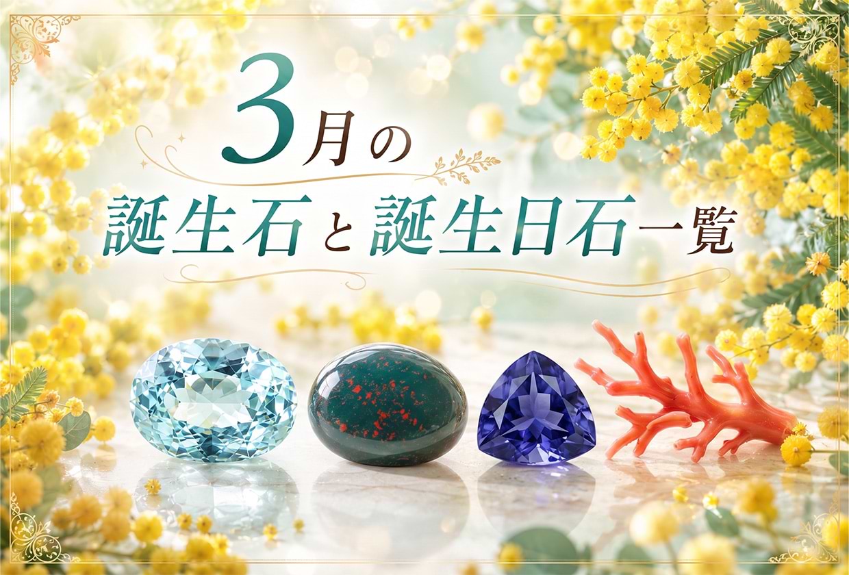 3月の誕生石と誕生日石一覧｜アクアマリン・ブラッドストーン・珊瑚・アイオライト