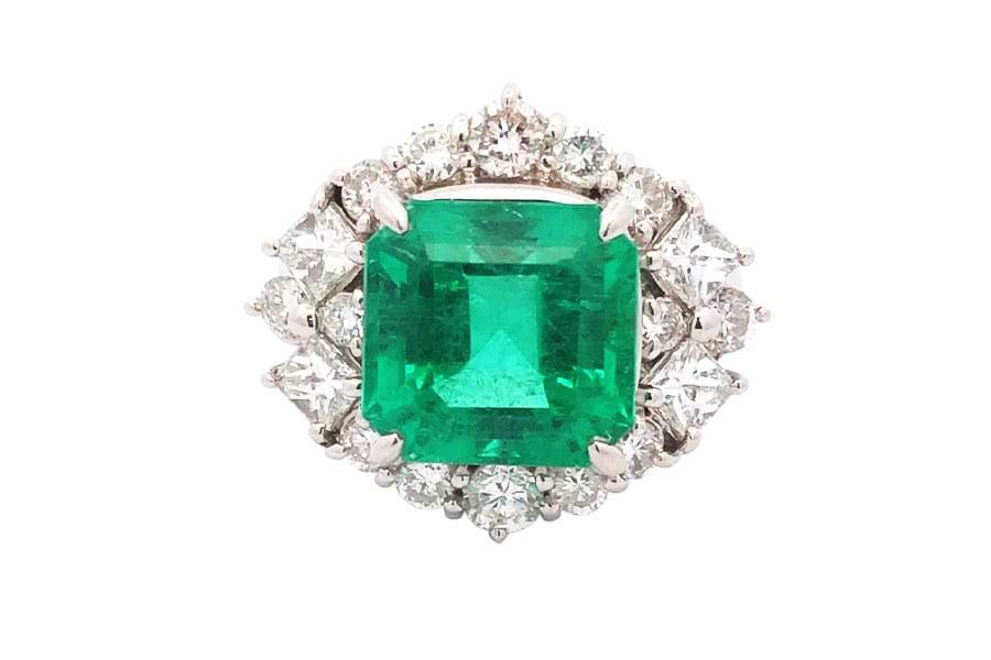 Pt900×コロンビアエメラルド×ダイヤモンドリング コロンビアE4.83ct MD1.54ct
