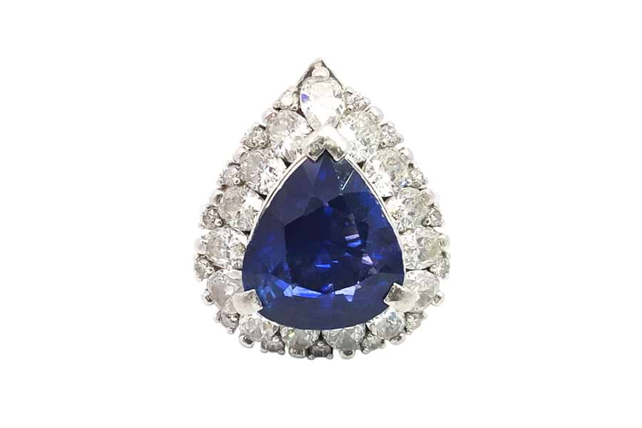 Pt900×サファイア×ダイヤモンドリング S7.836ct MD2.76ct