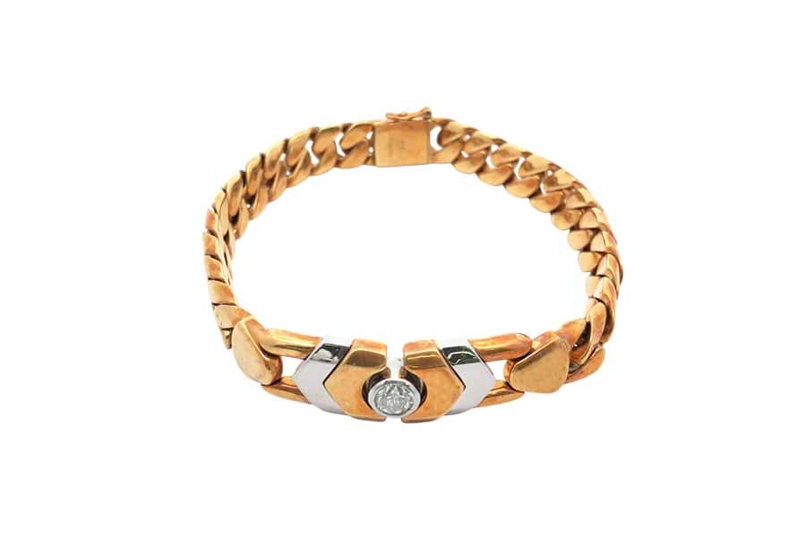 Pt850×K18×ダイヤモンドブレスレット D0.50ct