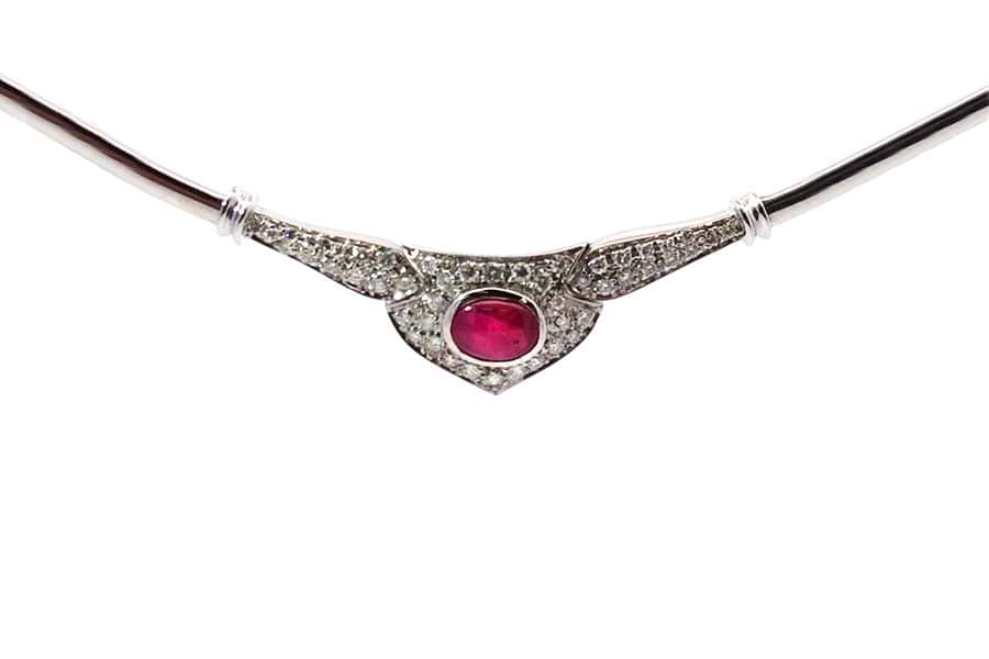 750×ルビー×ダイヤモンドネックレス R1.61ct MD0.75ct