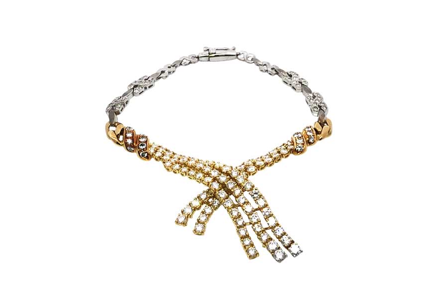 K18WG×ダイヤモンドブレスレット MD0.63ct