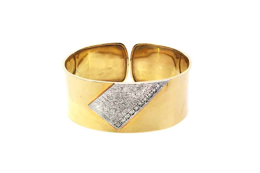 Pt900×K18×ダイヤモンドバングル MD0.321ct