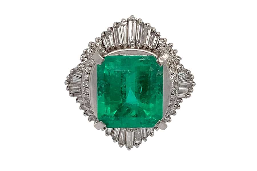 Pt900×コロンビアエメラルド×ダイヤモンドリング コロンビアE5.63ct MD0.95ct