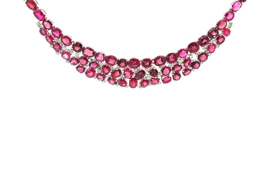 750×スピネル×ダイヤモンドネックレス スピネル73.60ct MD0.85ct