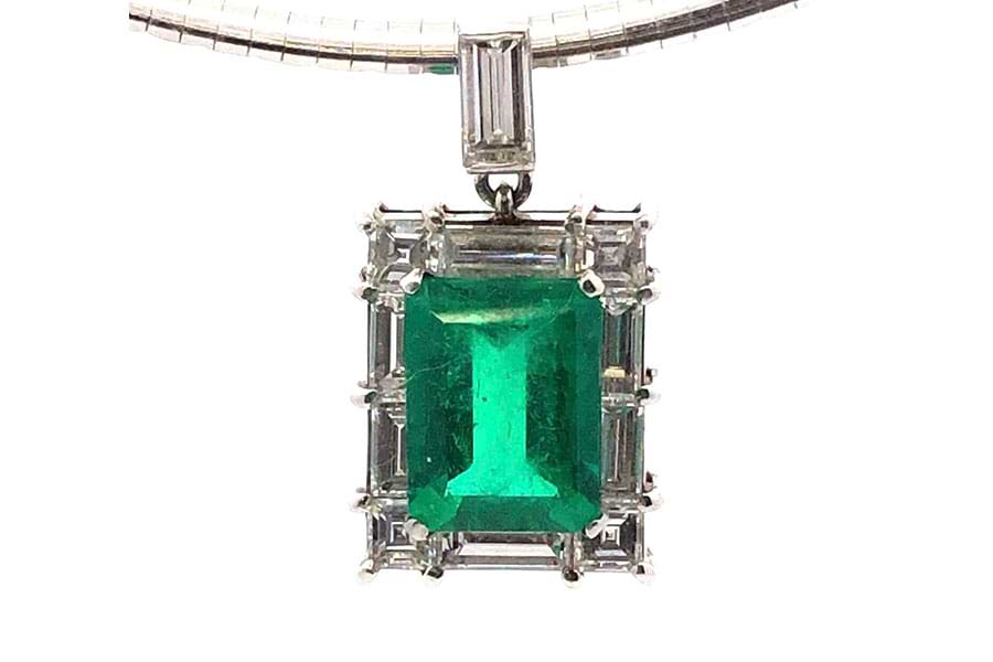 Pt900×750×コロンビアエメラルド×ダイヤモンドネックレス コロンビアE1.78ct MD1.26ct