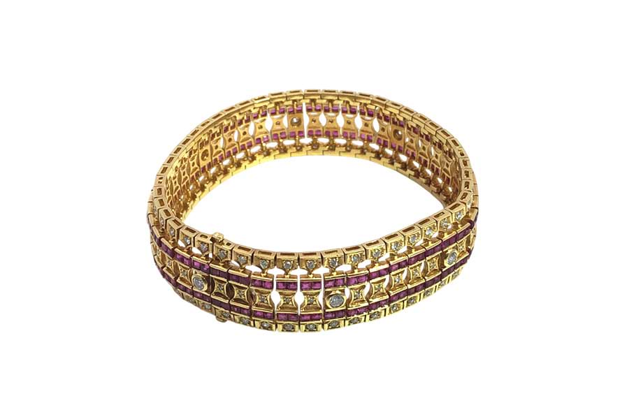 750×18K×サファイア×ダイヤモンドブレスレット S8.04ct MD1.85ct