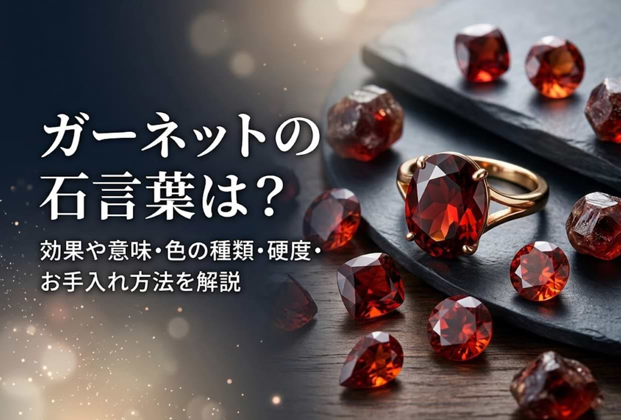 ガーネットの石言葉は？ 効果や意味・色の種類・硬度・お手入れ方法を解説