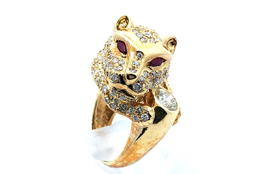 K18×ダイヤモンドリング D1.01ct MD2.47ct S0.18ct