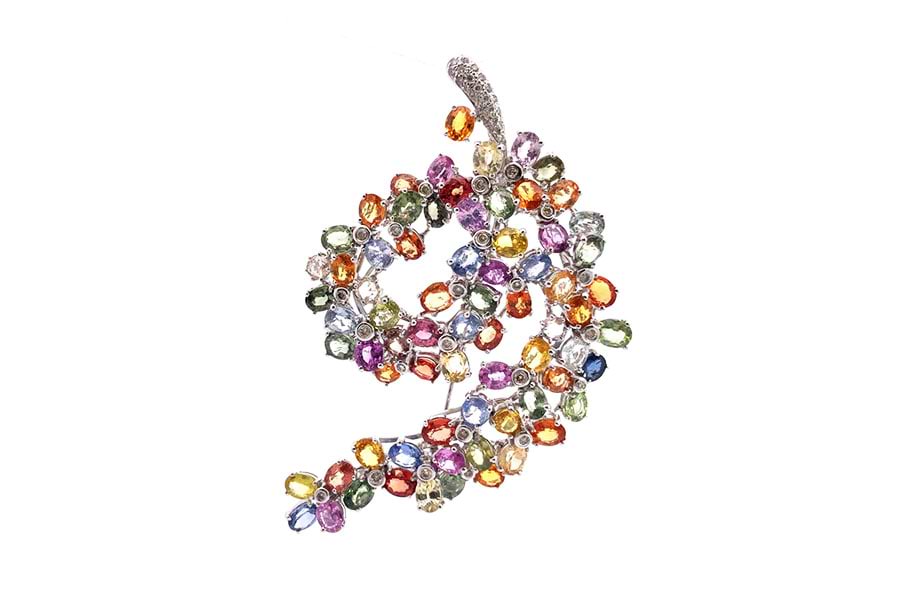 K18WG×サファイア×ダイヤモンドペンダントトップ S29.16ct MD0.51ct