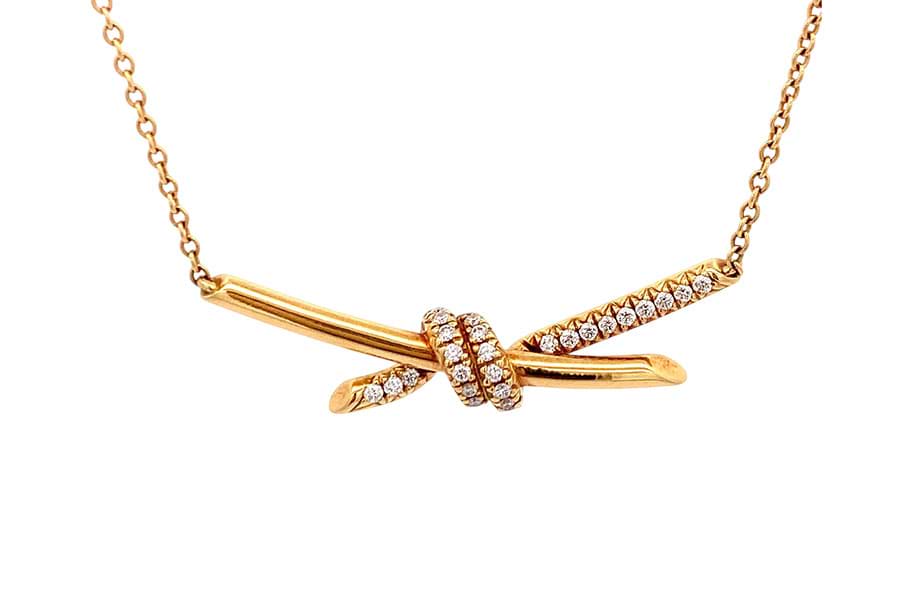 ティファニー ノット ネックレス D0.25ct