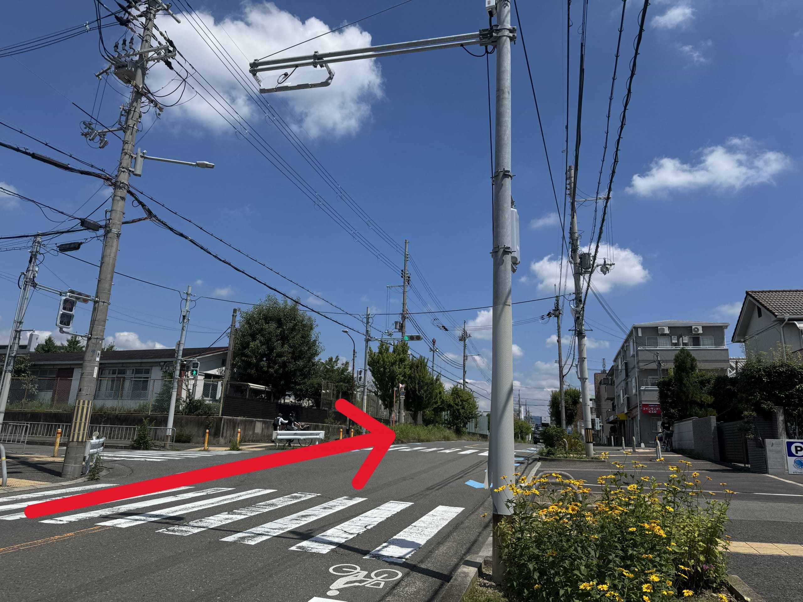 1つ目の信号を通過します