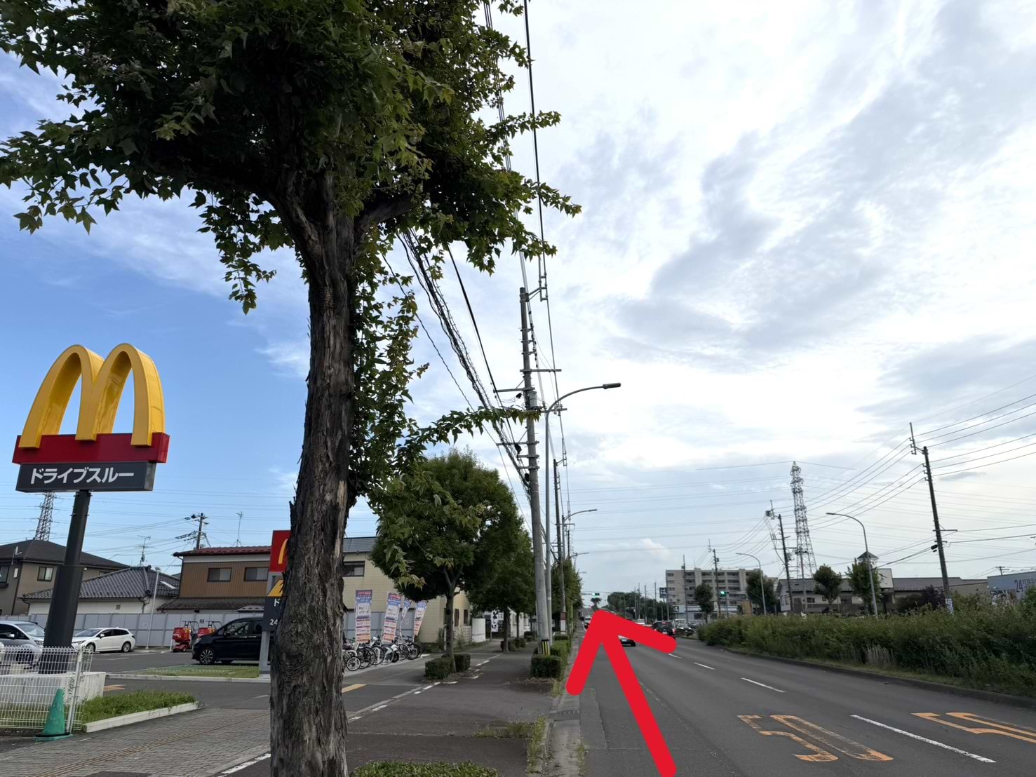 “マクドナルド 仙台大野田店様”を左手に通過します