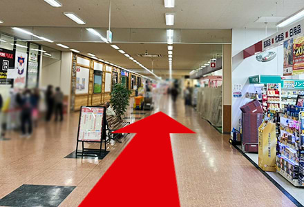 入館後、まっすぐ進みます。