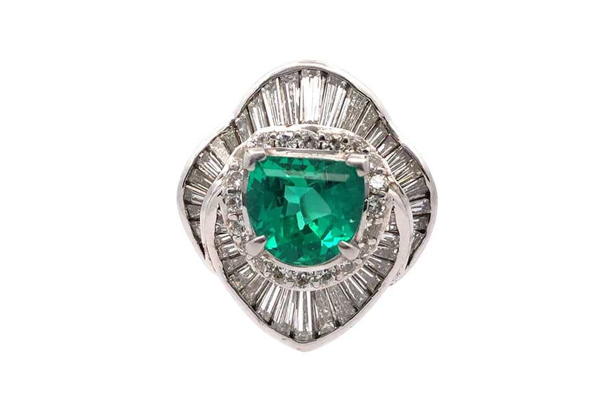 Pm900×コロンビアエメラルド×ダイヤモンドリング コロンビアE2.10ct MD1.82ct