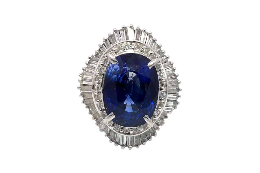 Pt900×ブルーサファイア×ダイヤモンドリング ブルーS10.34ct MD2.34ct