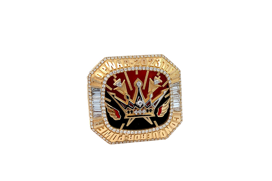 トップウォー景品 リング Au750 約23号 ダイヤ1.39ct ダイヤ0.65ct ルビー0.87ct