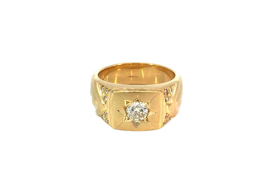 リング K18 約19.5号 ダイヤ0.534ct ダイヤ0.10ct