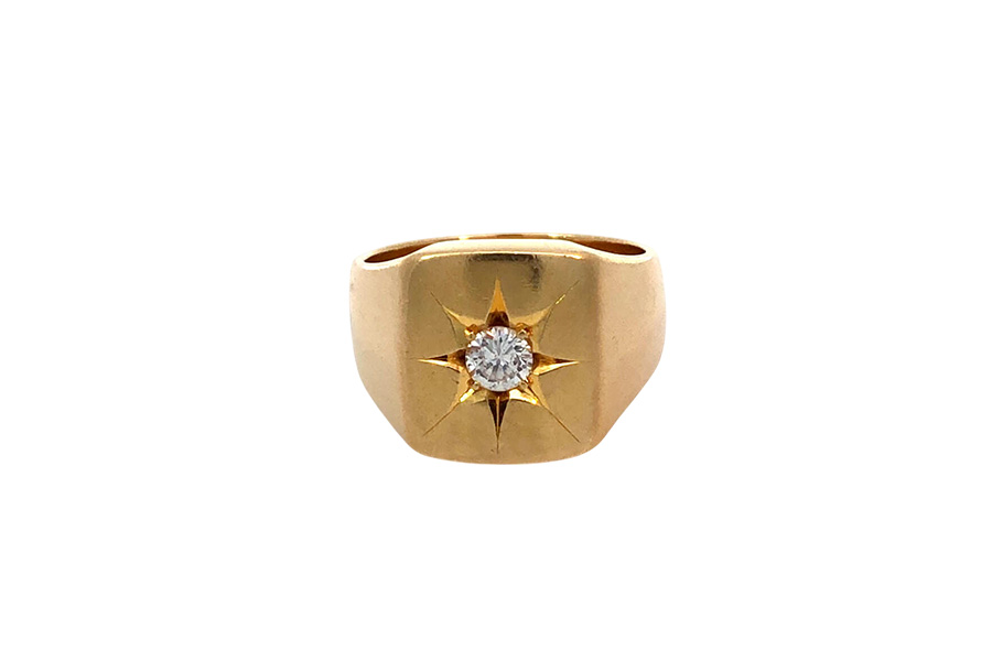 リング K18 約18号 ダイヤ0.28ct