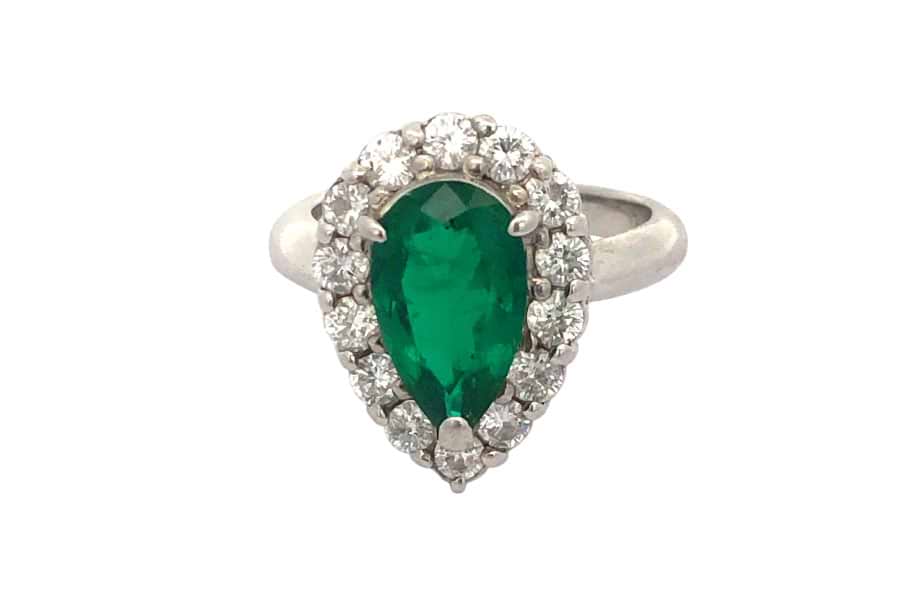 Pt900×コロンビアエメラルド×ダイヤモンドリング コロンビアE1.74ct MD0.80ct