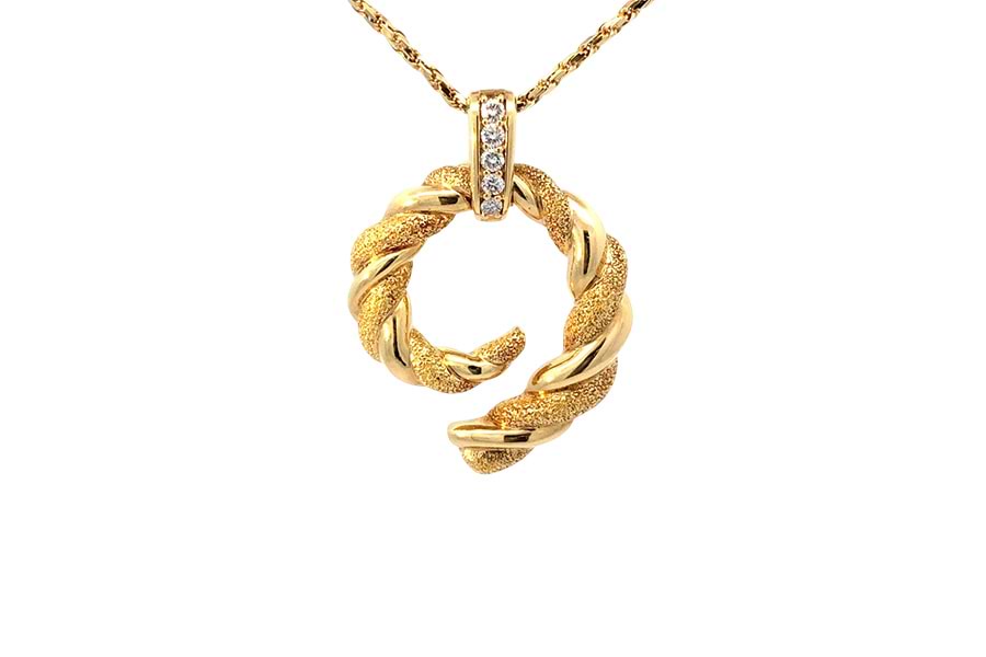 ネックレス K18,750 全長約60.5㎝ ダイヤ0.27ct