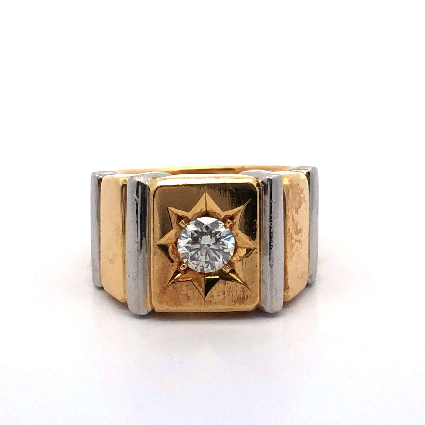 Pt900×K18×ダイヤモンドリング D0.637ct