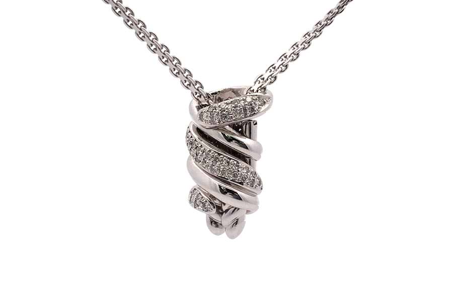 K18WG×ダイヤモンドネックレス MD0.50ct