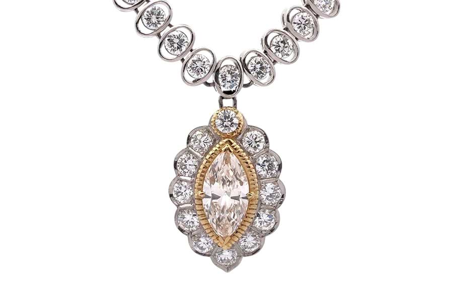 Pt900×Pt850×ダイヤモンドネックレス D2.635ct MD20.72ct MD2.26ct