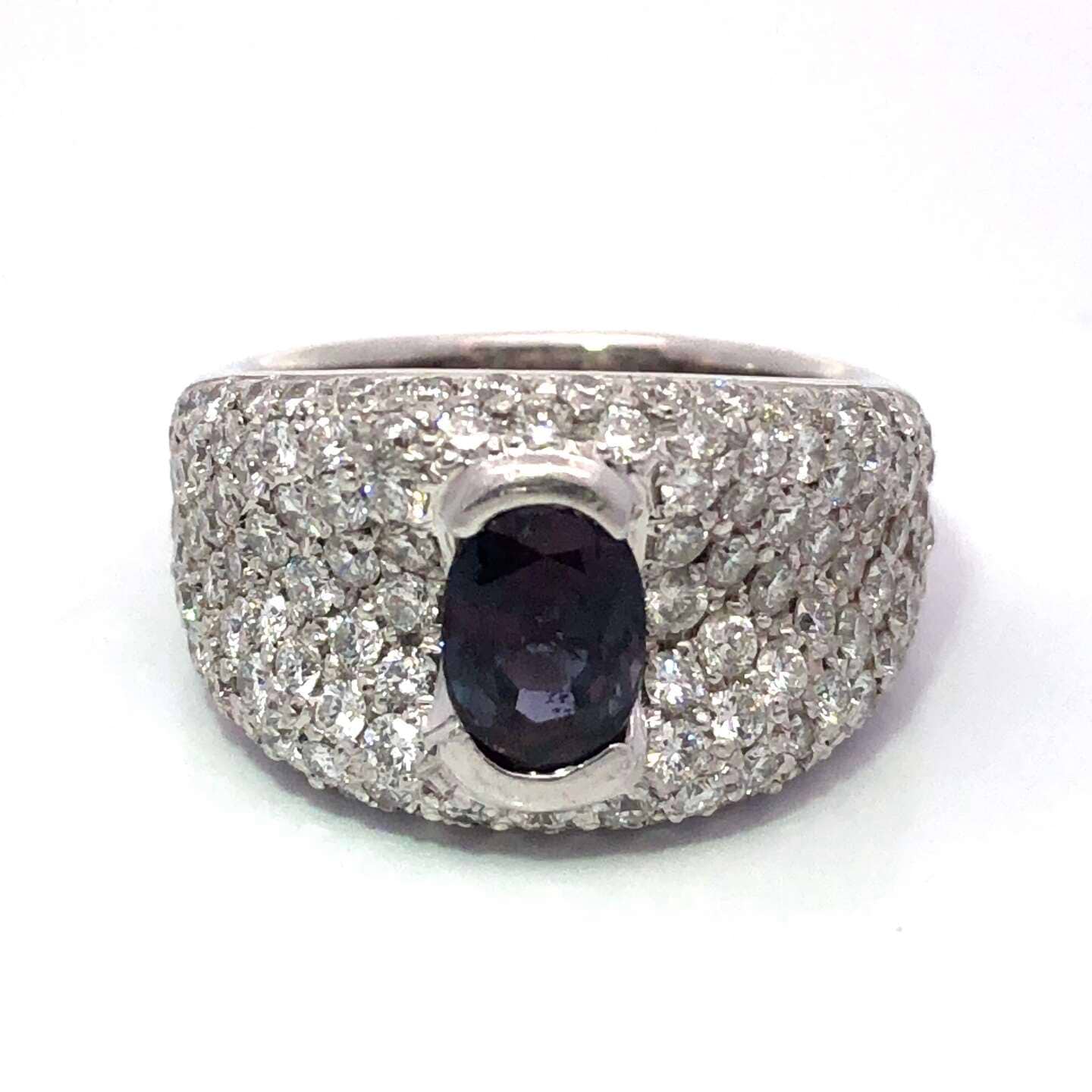 Pt900×アレキサンドライト×ダイヤモンドリング A1.50ct MD2.76ct