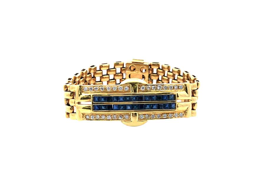 K18×サファイア×ダイヤモンドブレスレット S3.24ct MD0.80ct