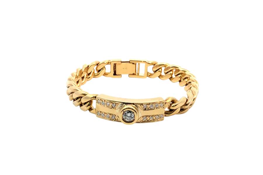 ブレスレット K18 内径約17.0cm ダイヤ0.521ct ダイヤ0.561ct
