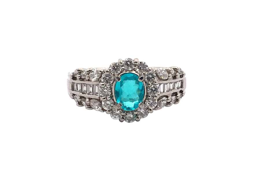 Pt900×パライバトルマリン×ダイヤモンドリング パライバトルマリン0.418ct MD0.89ct