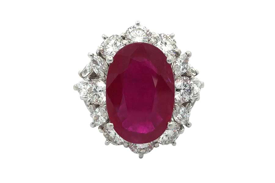 Pt900×ルビー×ダイヤモンドリング R6.24ct MD3.25ct