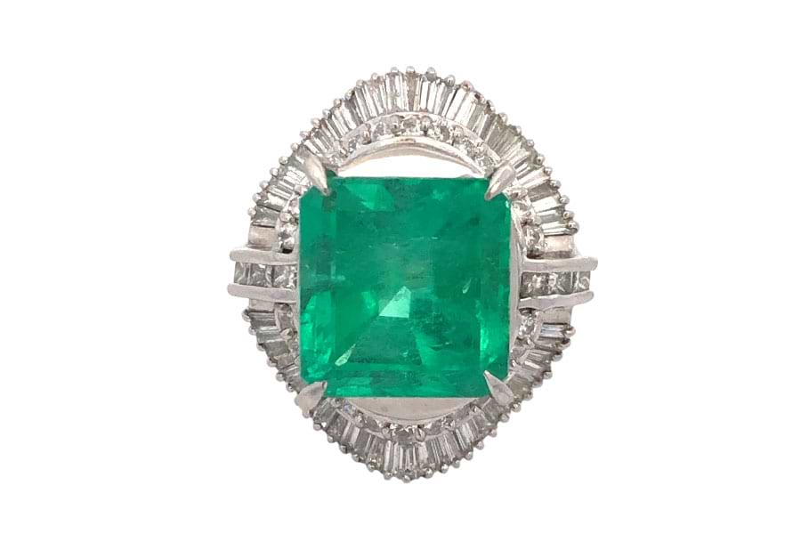Pt900×コロンビアエメラルド×ダイヤモンドリング コロンビアE9.53ct MD1.54ct