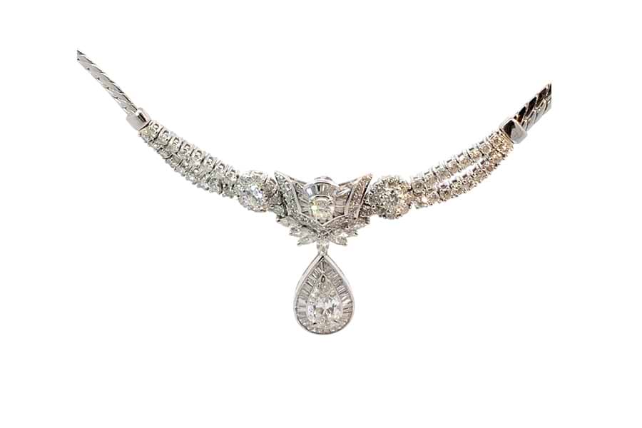 ネックレス Pt900,Pt850 全長約42.1cm ダイヤ2.055ct ダイヤ4.82ct ダイヤ1.06ct