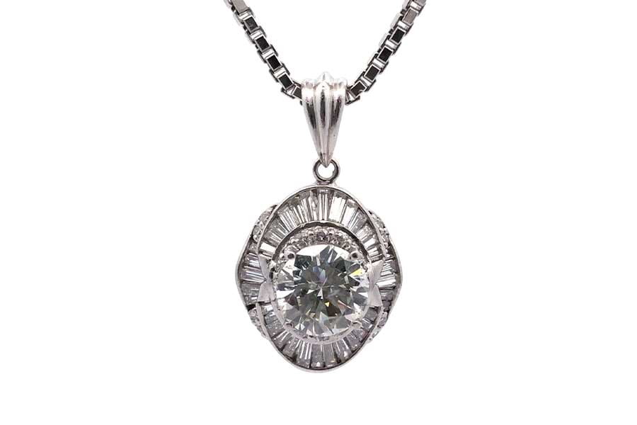 Pt900×Pt850×ダイヤモンドネックレス D2.03ct MD1.21ct