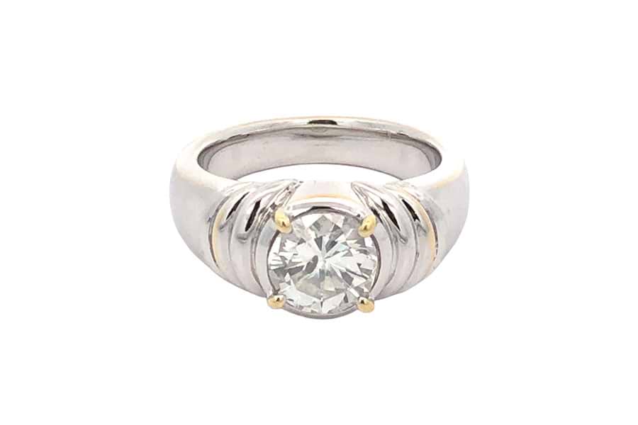 K18×Pt900×ダイヤモンドリング D2.35ct