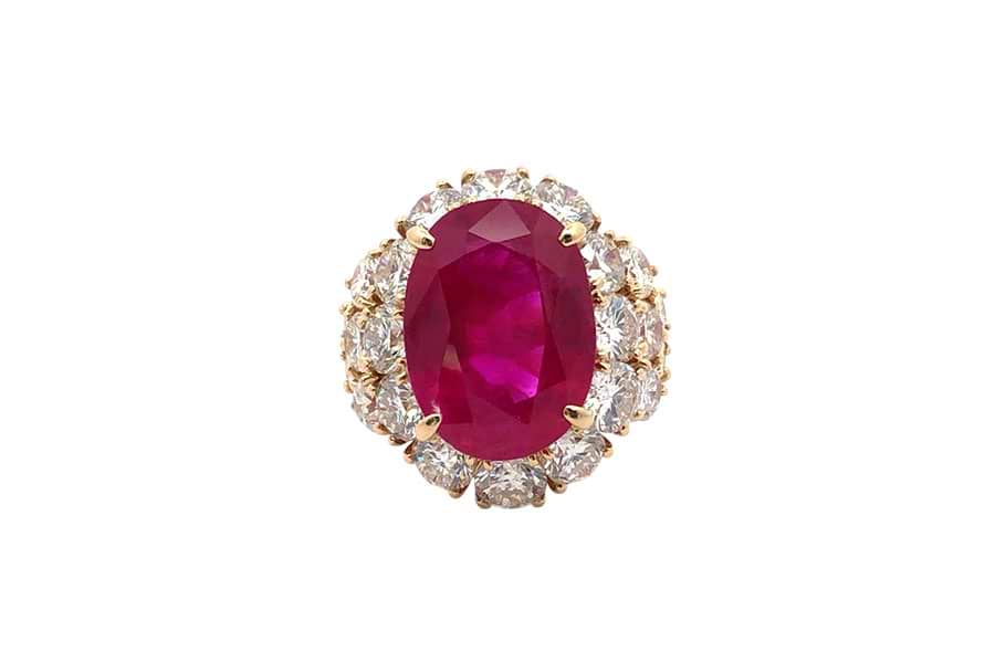 K18×ルビー×ダイヤモンドリング R11.21ct MD5.89ct